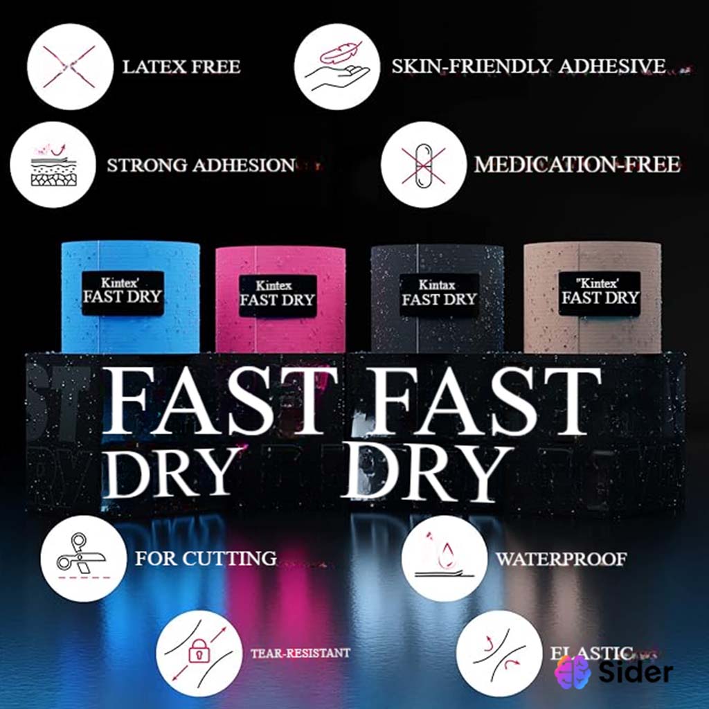 Kintex Kinesiology Fast Dry Tape For Pain Relief - Blue Color, Size - 5 * 500 cm