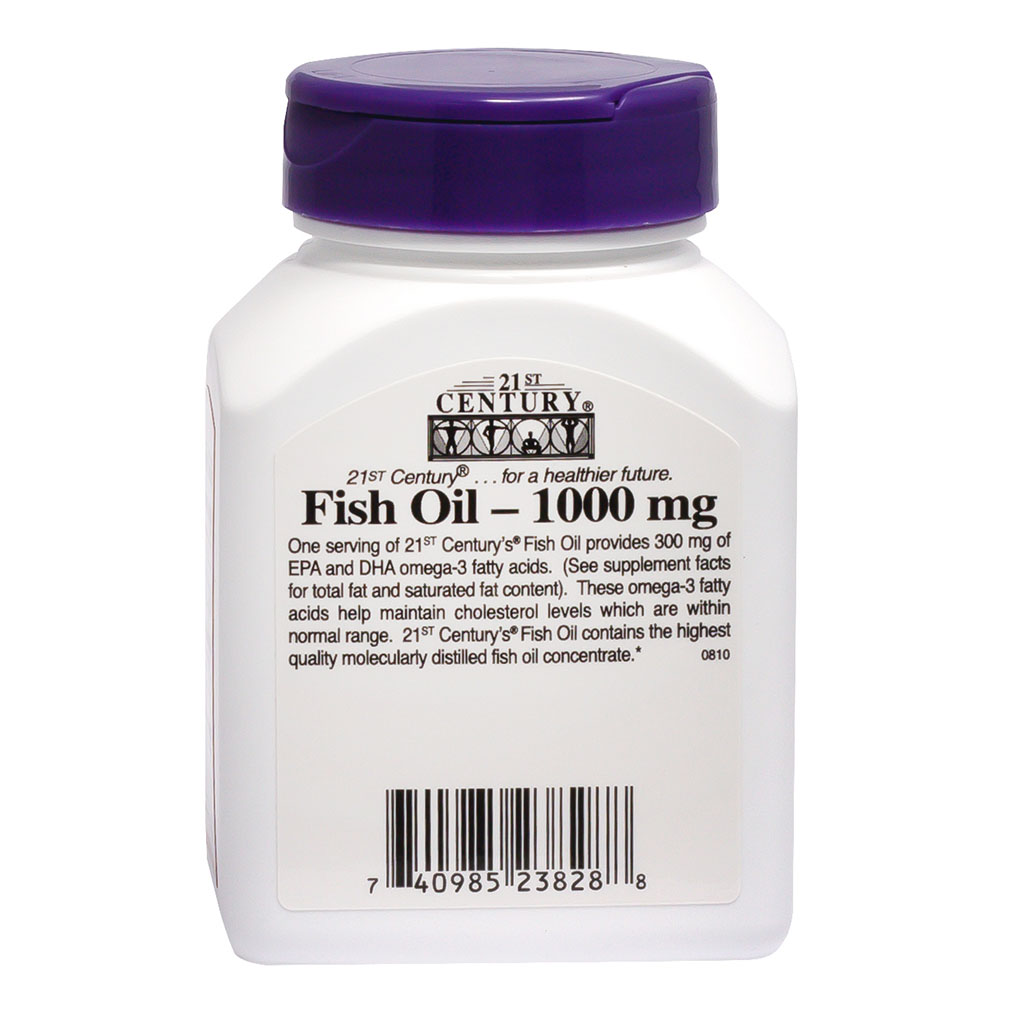 21st Century Omega 3 1000mg Fish Oil Supplement Softgels, Pack of 30's