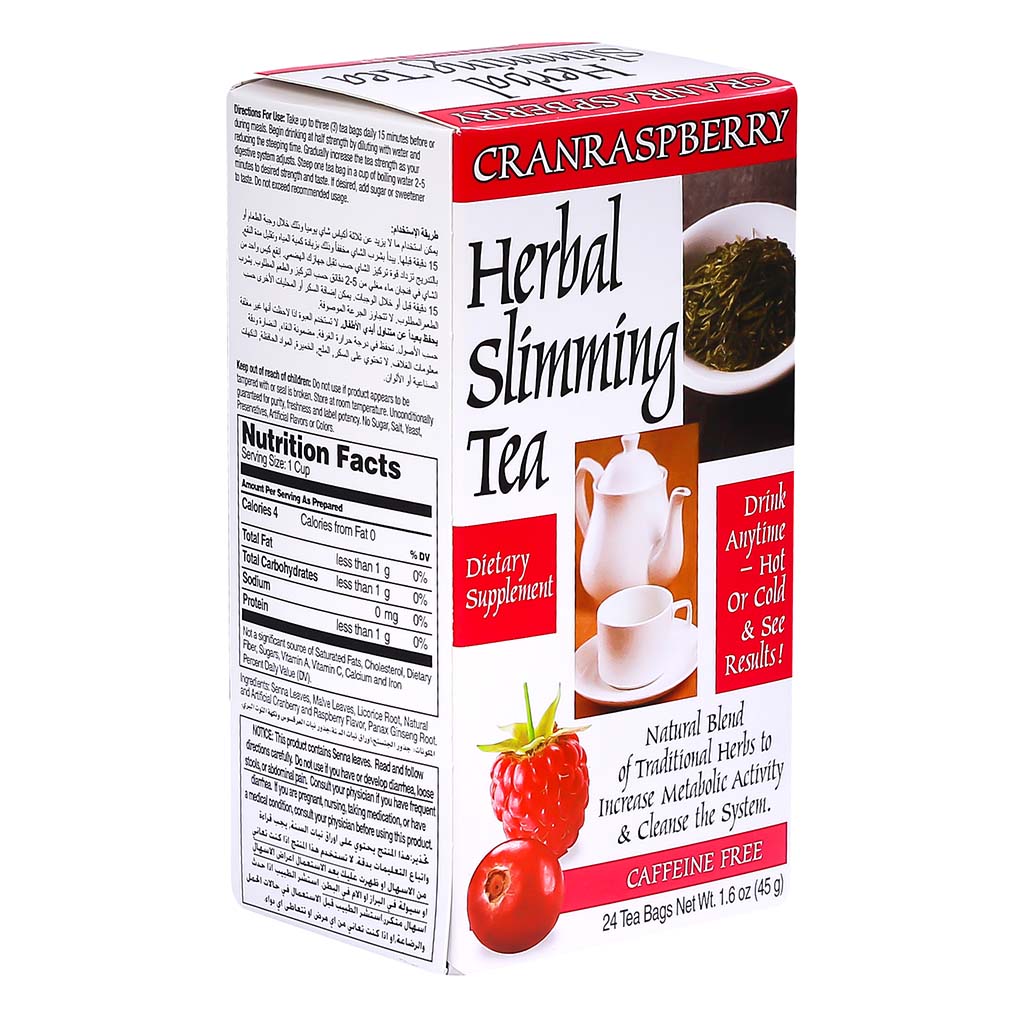 21st Century Herbal Slimming Tea Bag, CranRaspberry, Pack of 24's
