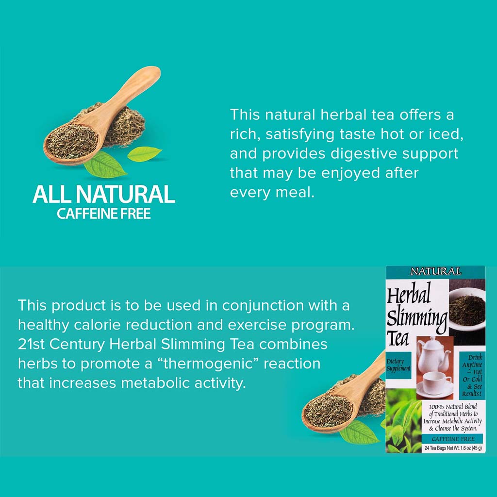 21st Century Herbal Slimming Natural Tea Bag, Pack of 24's