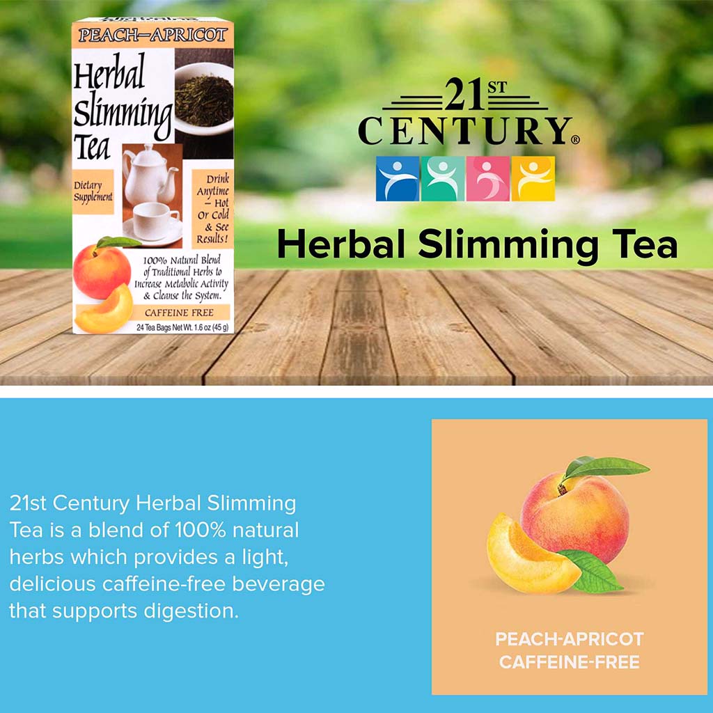 21st Century Herbal Slimming Tea Bag, Peach-Apricot, Pack of 24's