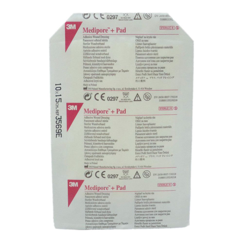3M Medipore + Pad 10 cm x 15 cm 25's