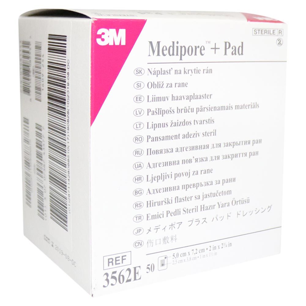 3M Medipore + Pad 5 cm x 7.2 cm 50's