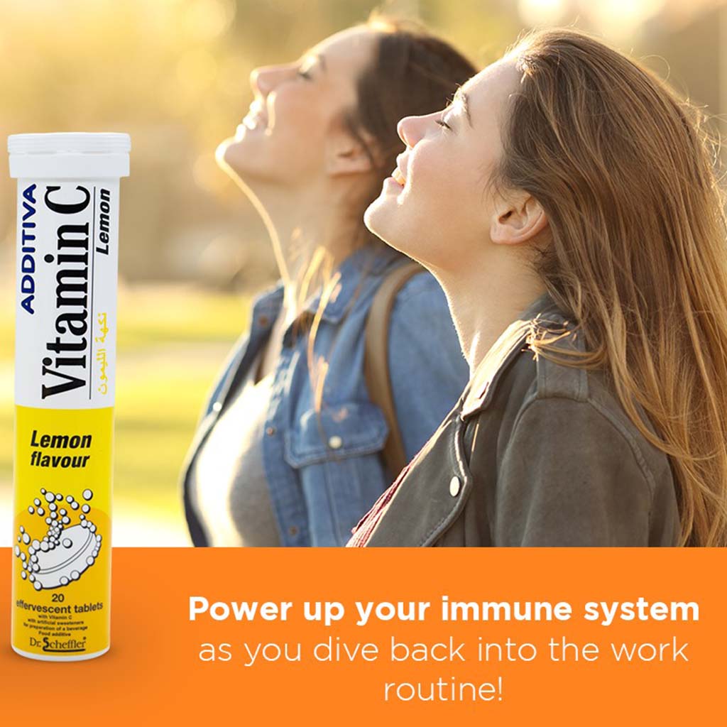 Additiva Vitamin C 1000MG Lemon Effervescent Tablets 20's