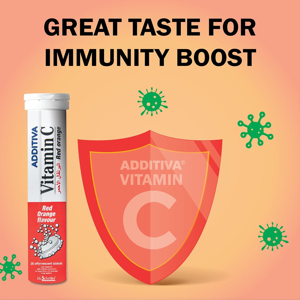 Additiva Vitamin C 1000MG Red Orange Effervescent Tablets 20's