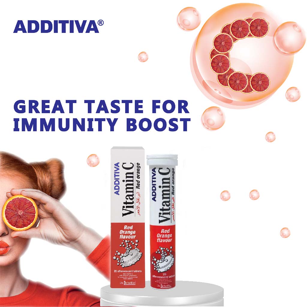 Additiva Vitamin C 1000MG Red Orange Effervescent Tablets 20's