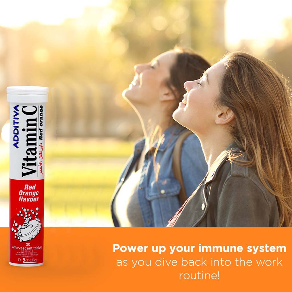 Additiva Vitamin C 1000MG Red Orange Effervescent Tablets 20's
