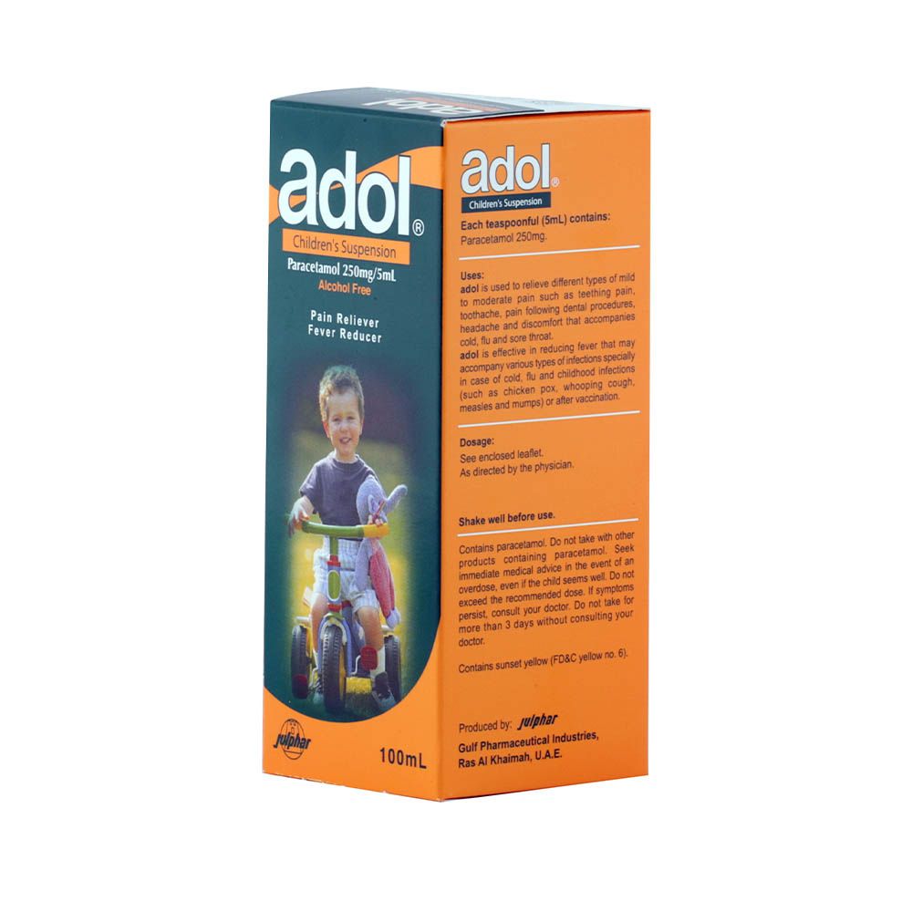 Adol Paracetamol Children's Suspension 250mg/5ml,  100 mL