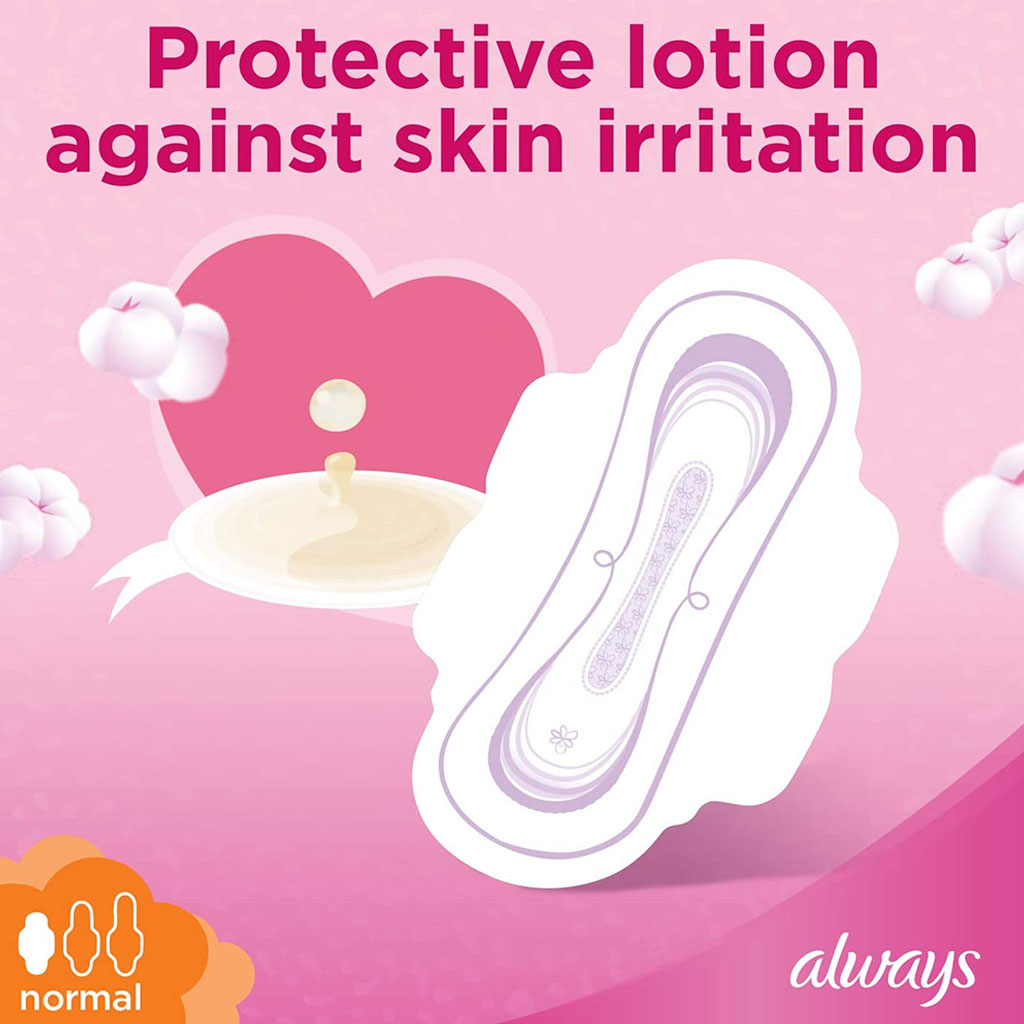 Always Cotton Soft Ultra Thin Normal Sanitary Pads With Wings, Pack of 10's