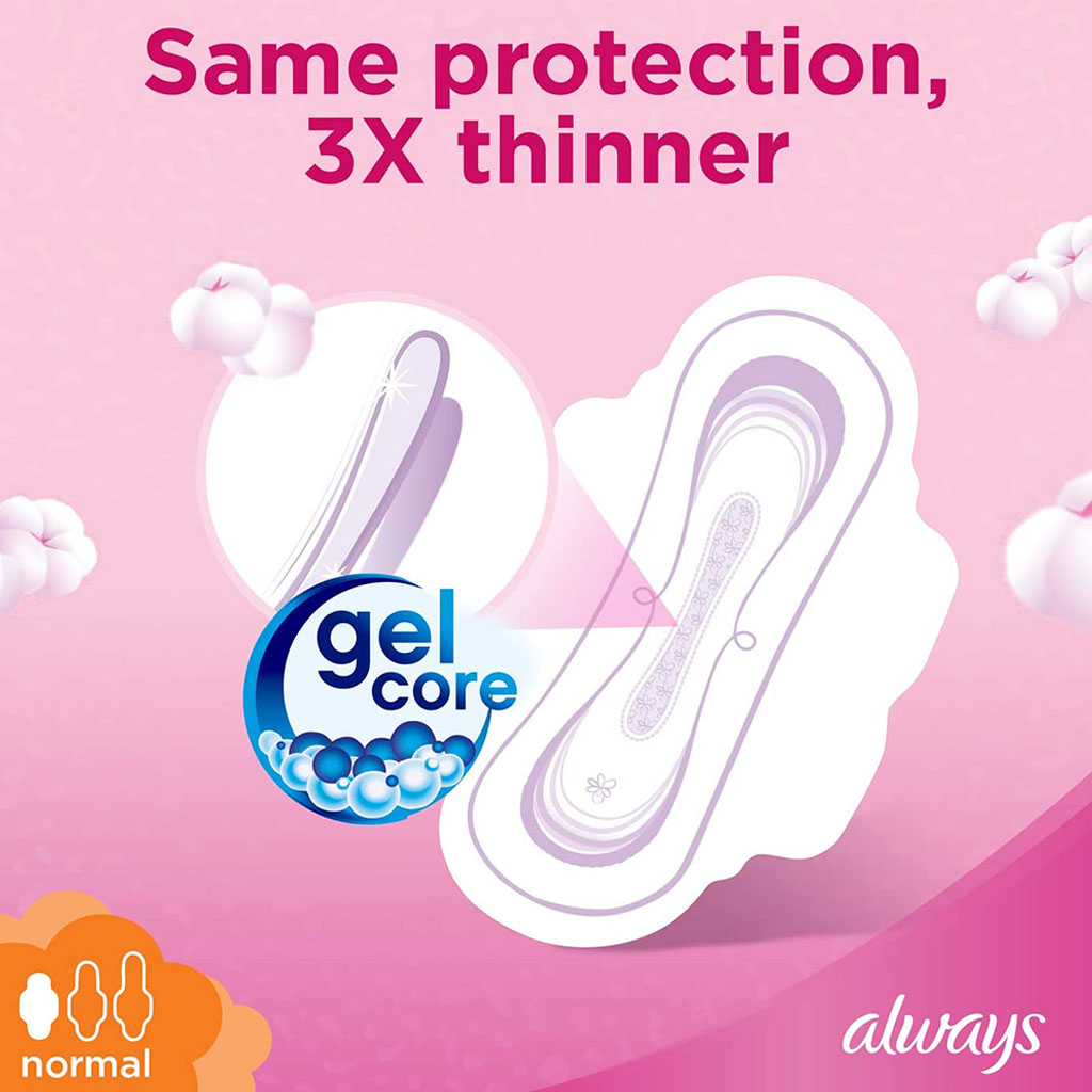 Always Cotton Soft Ultra Thin Normal Sanitary Pads With Wings, Pack of 10's