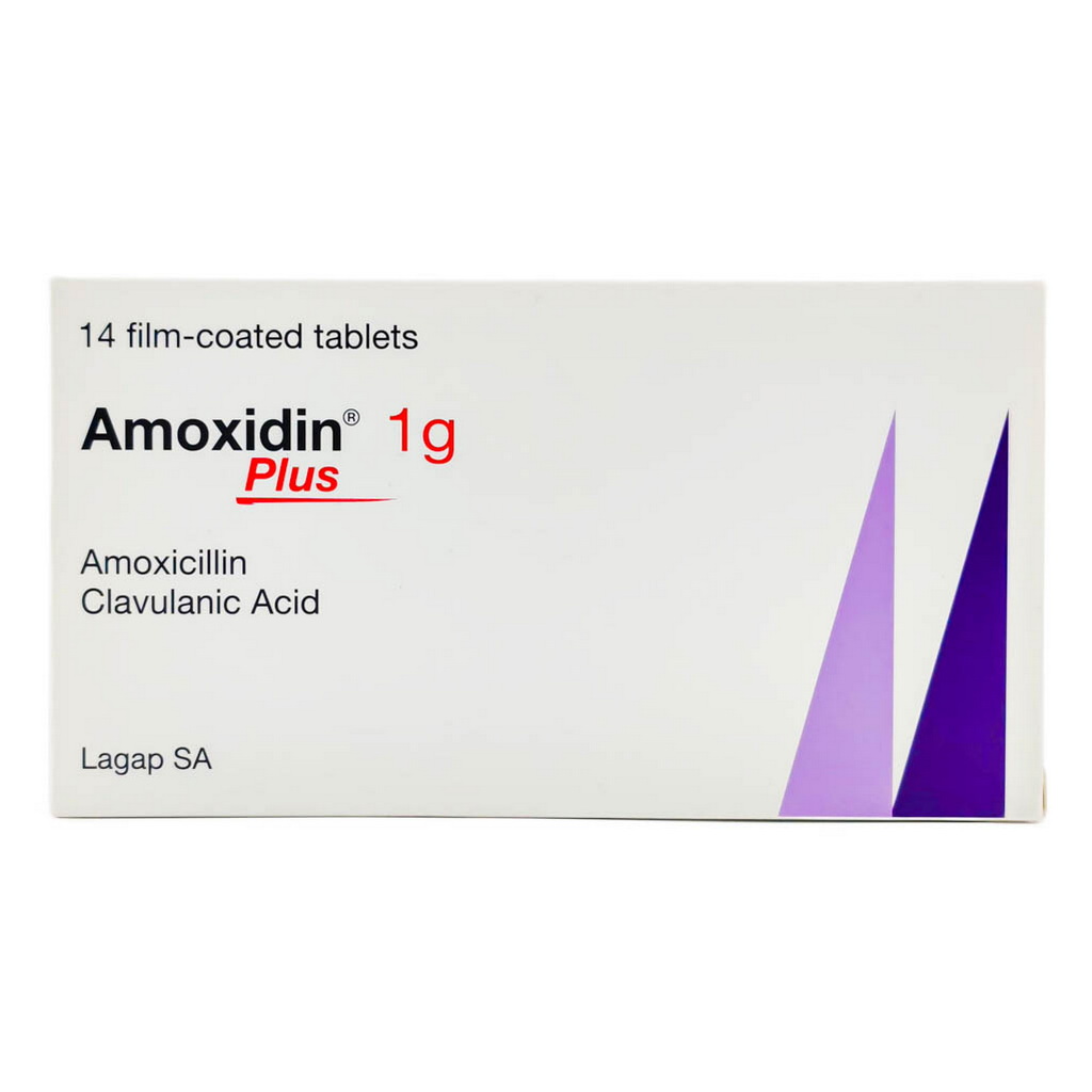 Amoxidin Plus 1g Film Coated Tablets, Pack of 14's