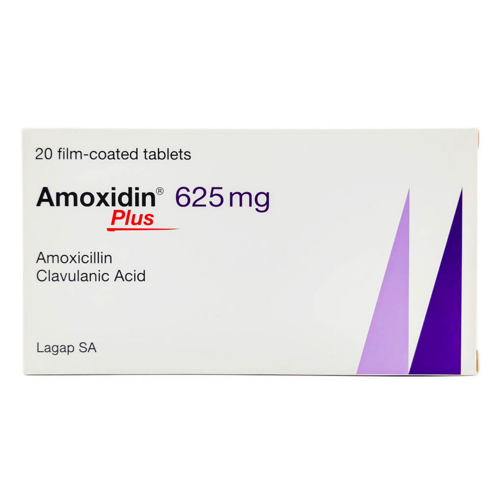Amoxidin Plus 625mg Film Coated Tablets, Pack of 20’s