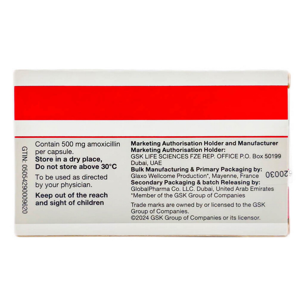 Amoxil 500mg Capsules, Pack of 20's