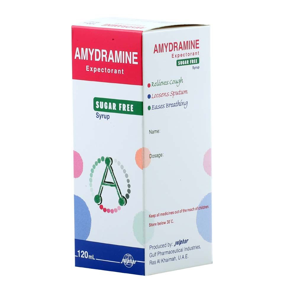 Amydramine Sugar Free Expectorant Syrup 120 mL