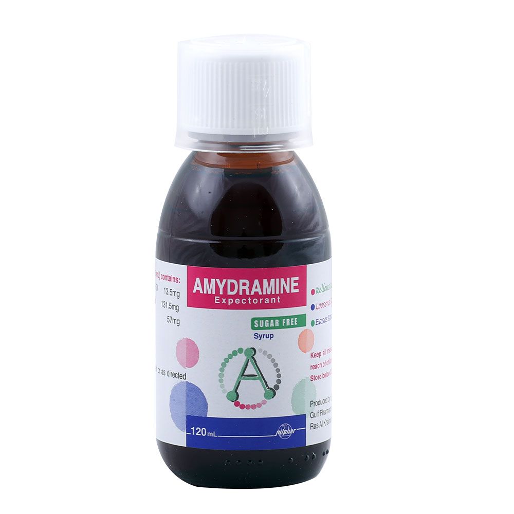 Amydramine Sugar Free Expectorant Syrup 120 mL