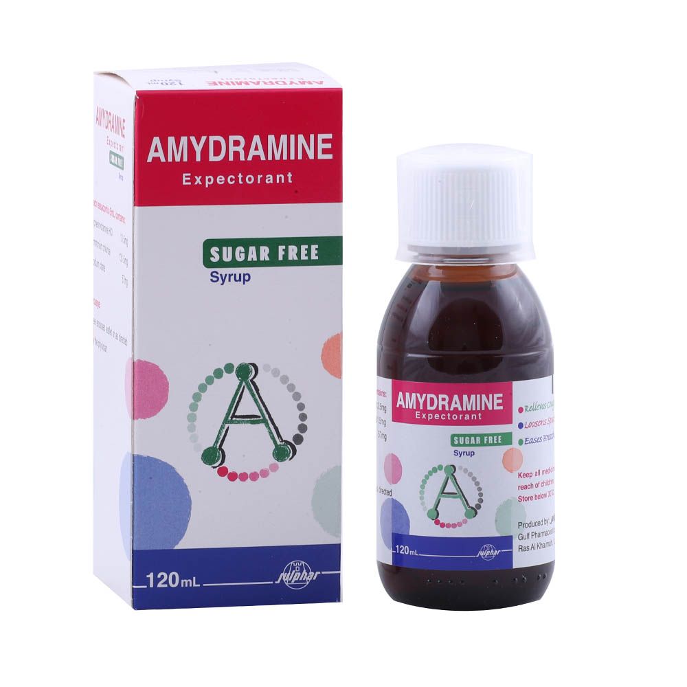 Amydramine Sugar Free Expectorant Syrup 120 mL