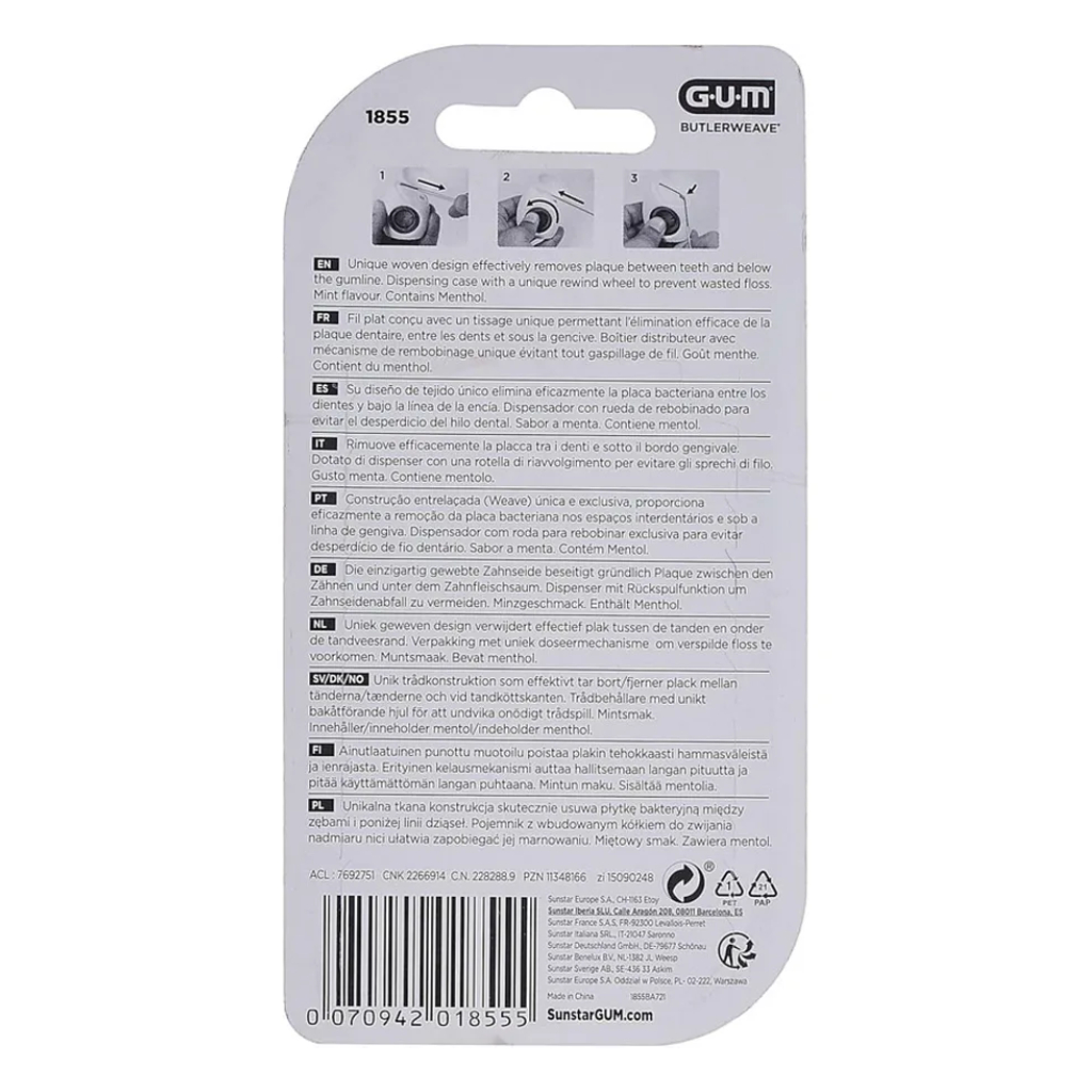 Butler Gum Butlerweave Mint Waxed Floss 1855RQ