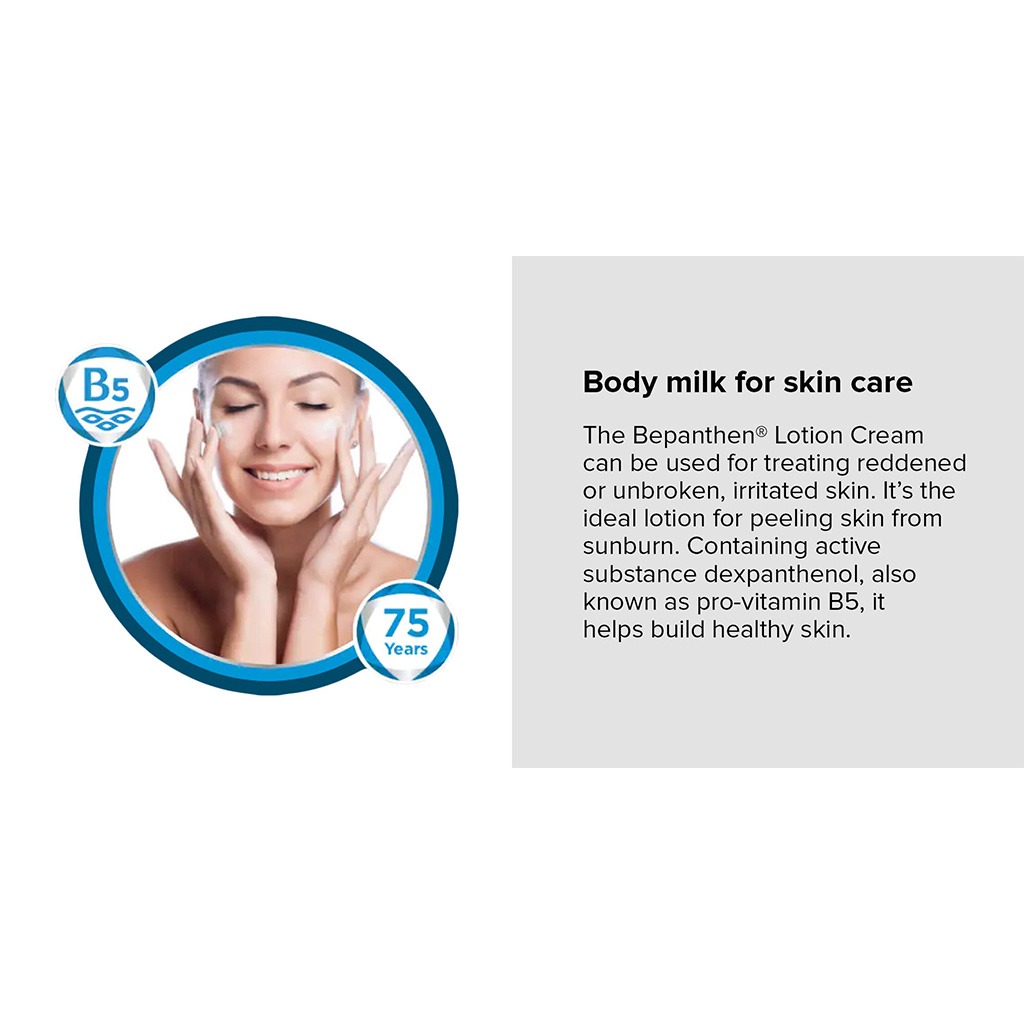 Bepanthen Face and Body Milk Moisturizer Lotion for Normal To Dry Skin 200ml