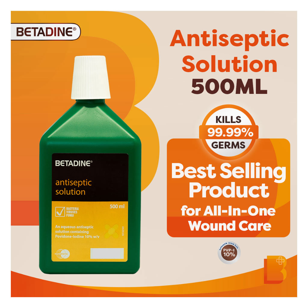 Betadine Povidone Iodine Antiseptic Solution 500ml
