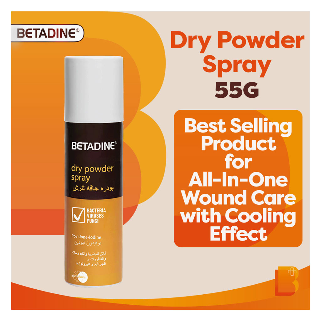 Betadine Povidone Iodine Dry Powder Spray 55g