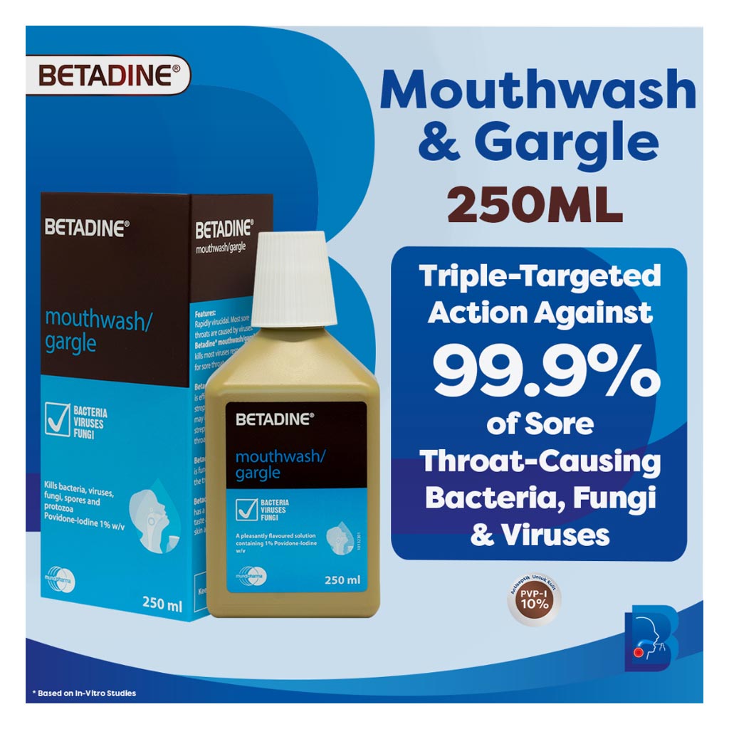 Betadine Mouthwash/Gargle 250 mL