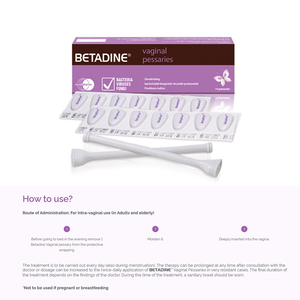 Betadine Vaginal Pessaries 14's