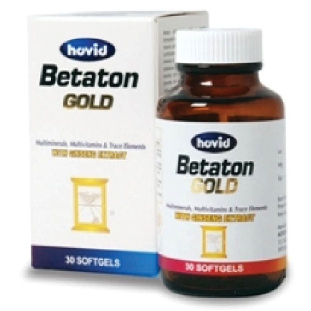 Hovid Betaton Gold Multivitamins, Minerals & Ginseng Extract Softgels, Pack of 30's