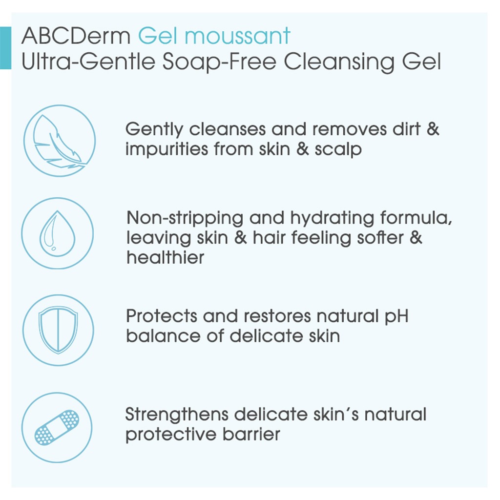 Bioderma ABCDerm Moussant Ultra-Gentle Soap-Free Baby Cleansing Gel 200ml