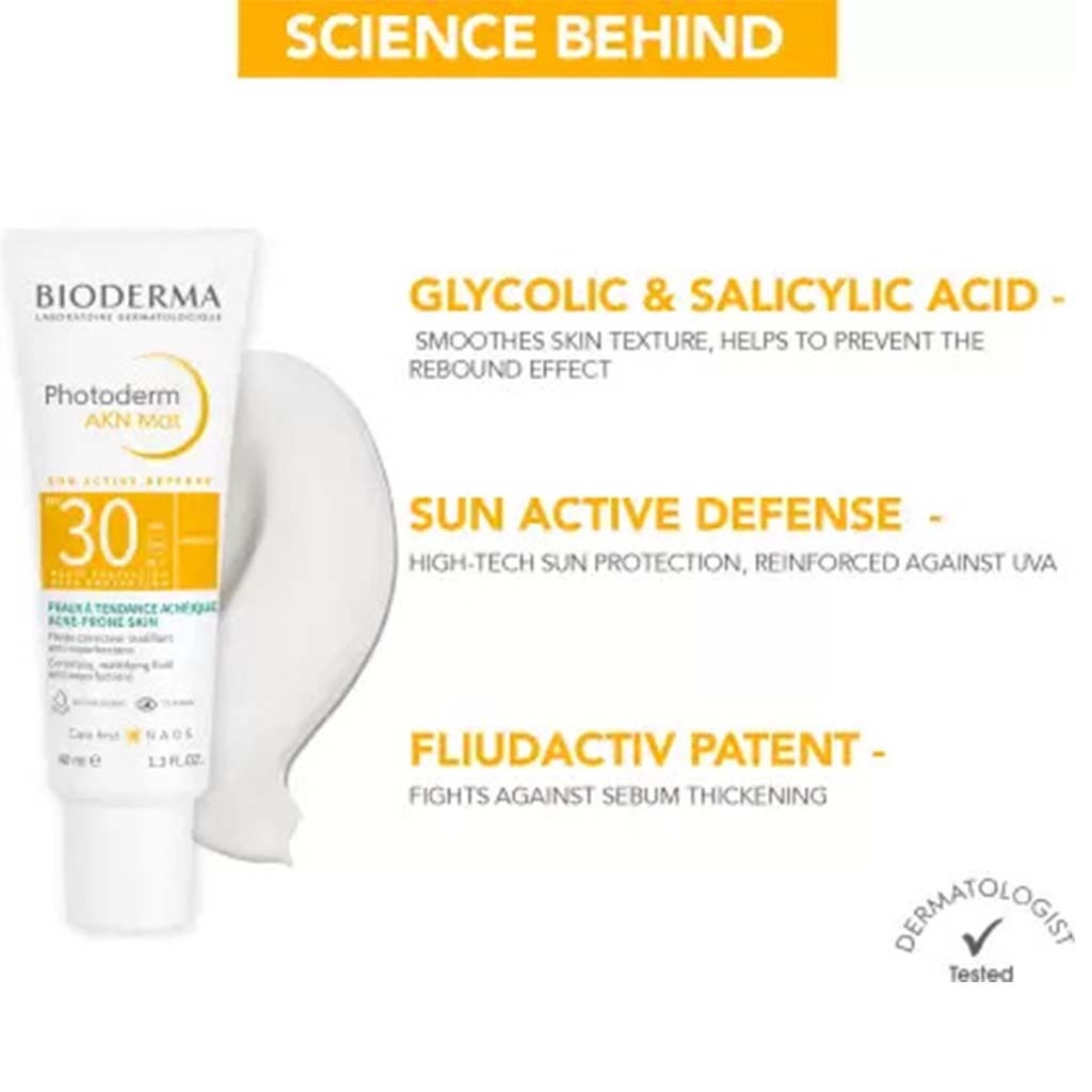 Bioderma Photoderm AKN Mat SPF30 Fluid Sunscreen For Face 40ml