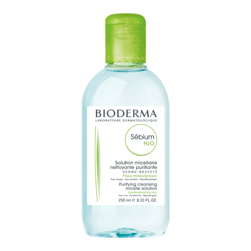 Bioderma Sebium H₂O Cleansing Micelle Make-Up Remover Solution For Combination To Oily Skin 250 mL