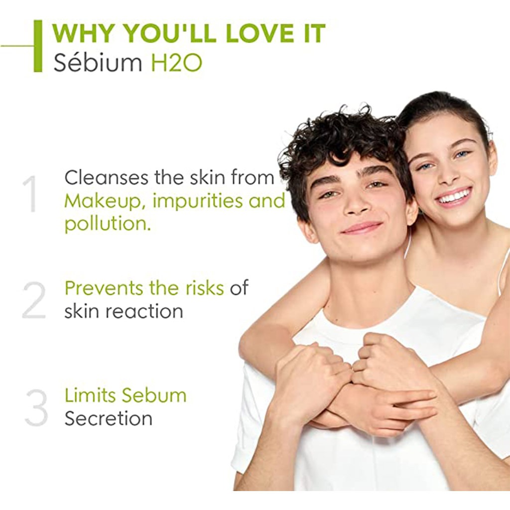 Bioderma Sebium H₂O Cleansing Micelle Make-Up Remover Solution For Combination To Oily Skin 250 mL