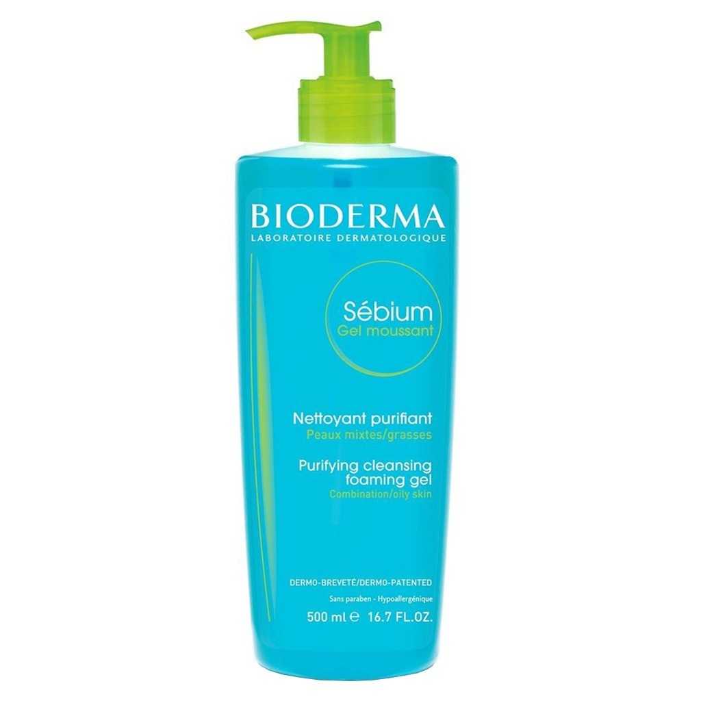 Bioderma Sebium Moussant Purifying Cleansing Foaming Gel For Combination To Oily Skin 500 mL