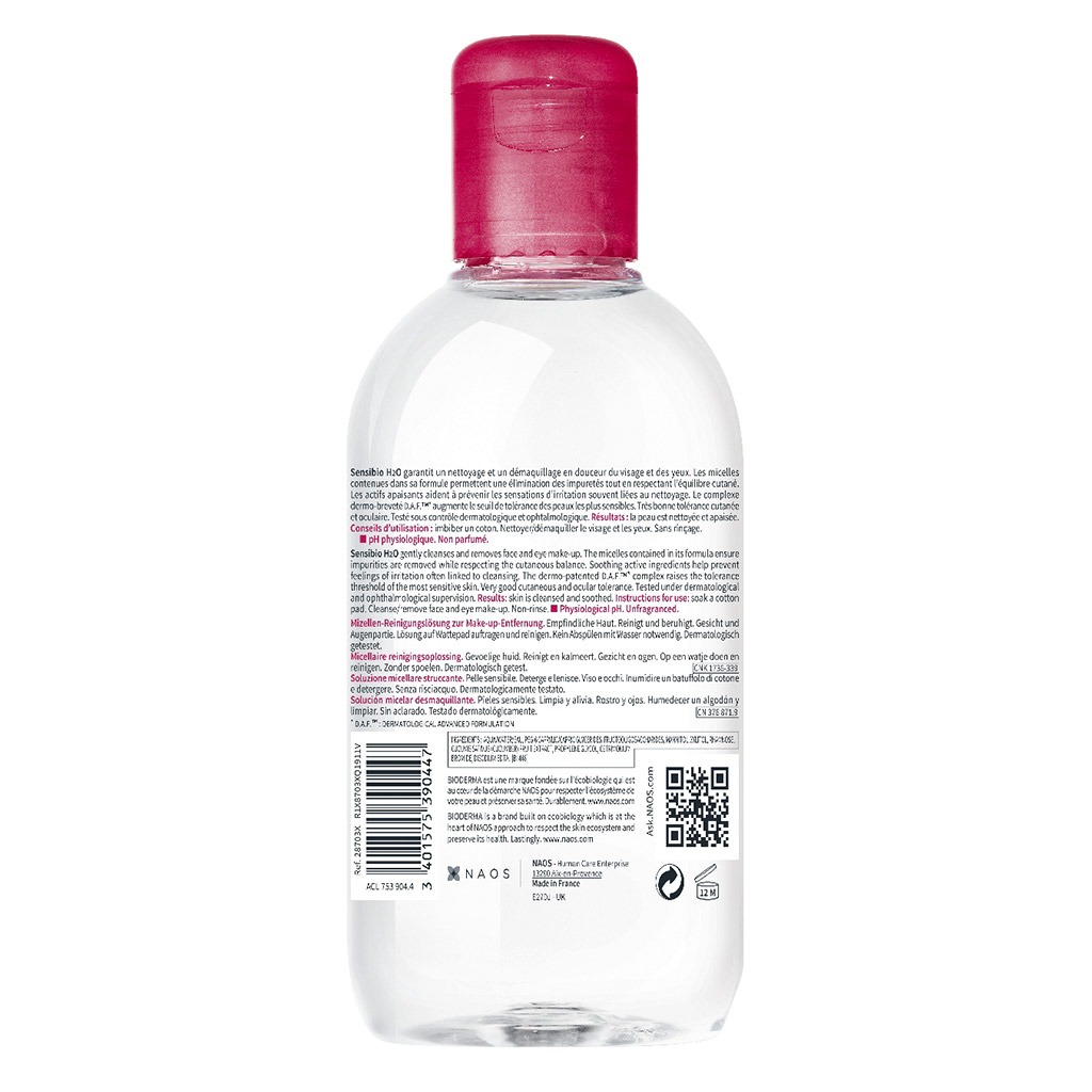 Bioderma Sensibio H2O Cleansing & Make up Removing Micellar Water with Pump 500ml