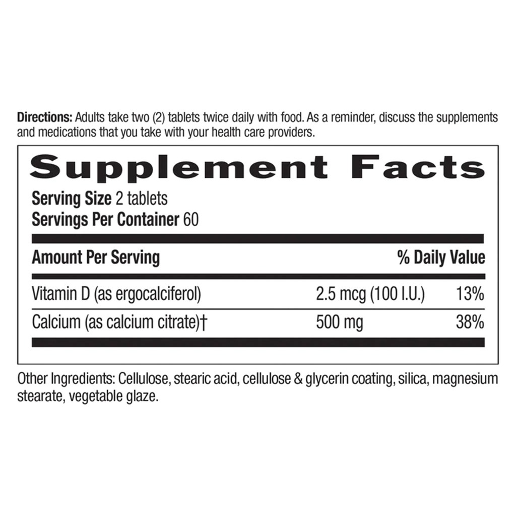 Country Life Calcium Citrate With Vitamin D Tablets For Bone Health, Pack of 120's