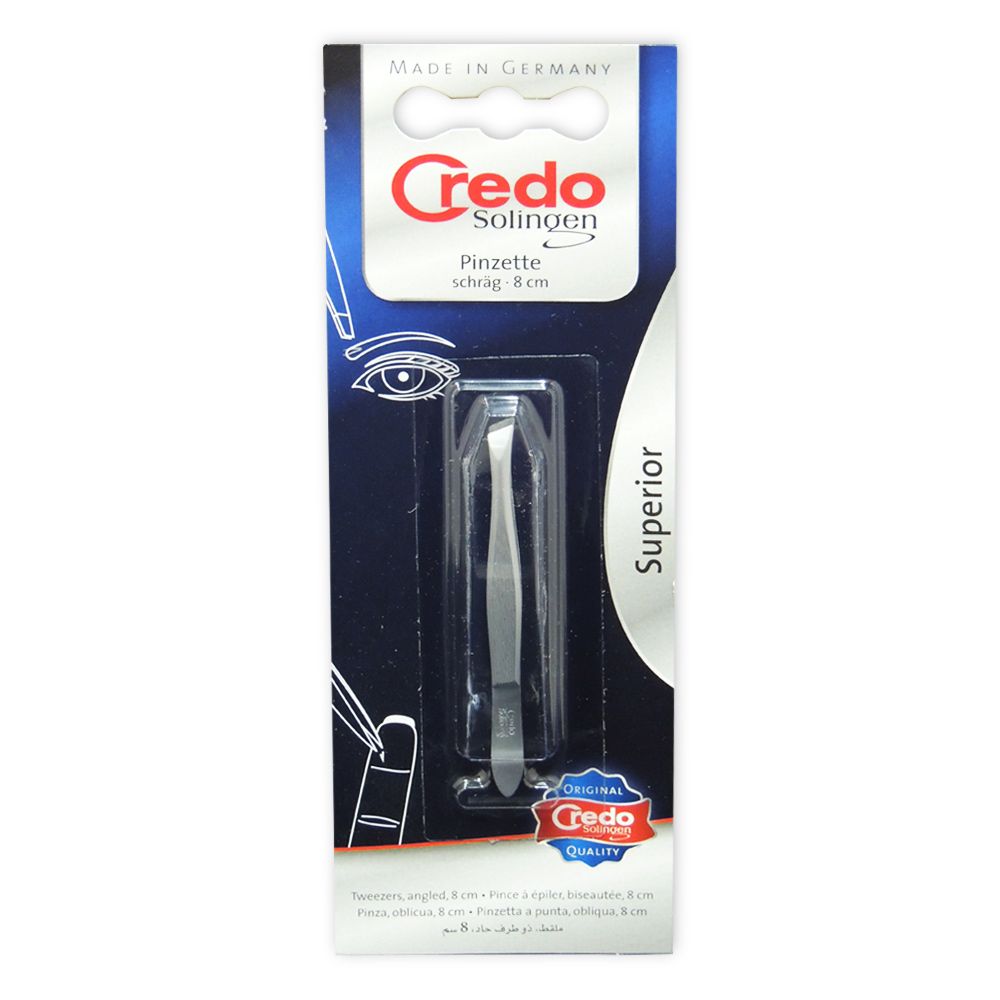 Credo Solingen Tweezer 3 Slanted Matt Chromium 13518