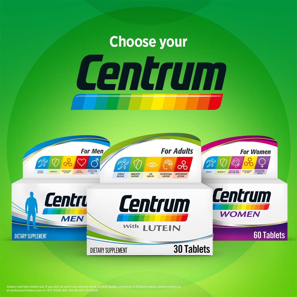 Centrum With Lutein Adult Multivitamin Supplement Tablets, Pack of 30's