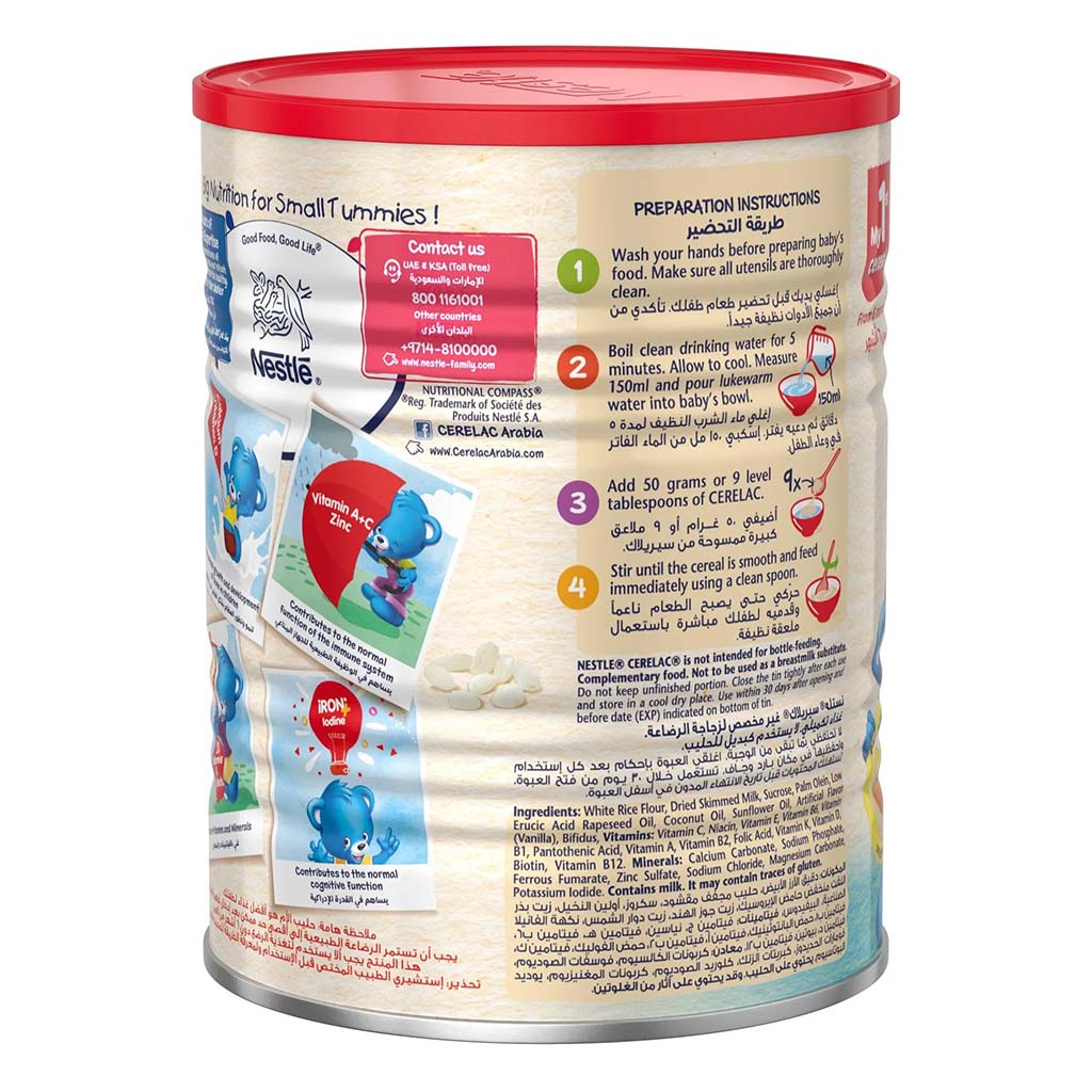 Nestle Cerelac Rice & Milk Infant Cereals From 6 Months 400g