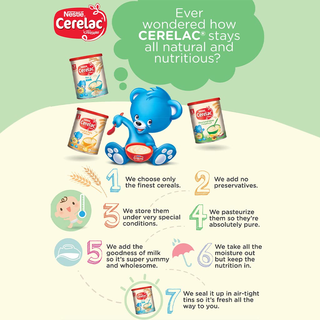 Nestle Cerelac Wheat & Fruit Pieces Infant Cereals From 8 Months 400g