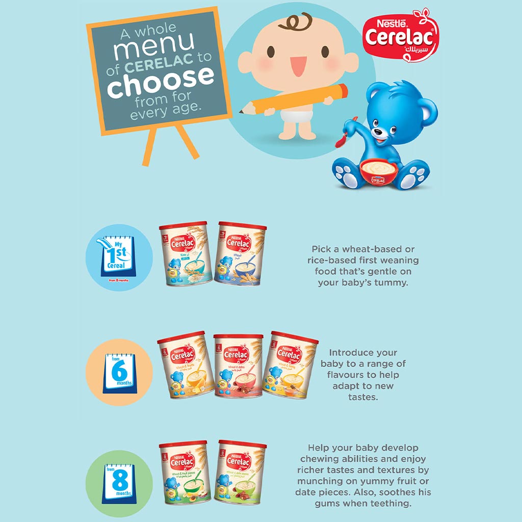 Nestle Cerelac Wheat & Fruit Pieces Infant Cereals From 8 Months 400g