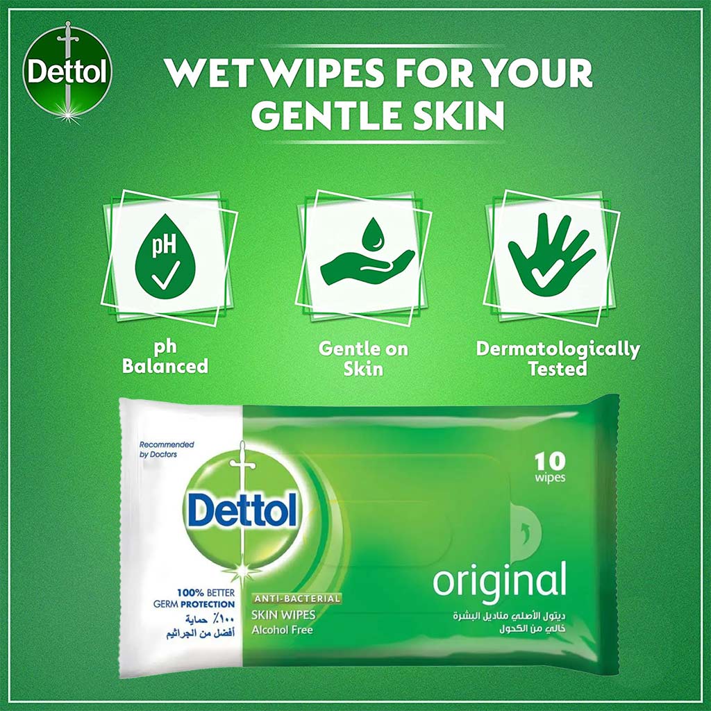 Dettol Anti-Bacterial Wipes 10's