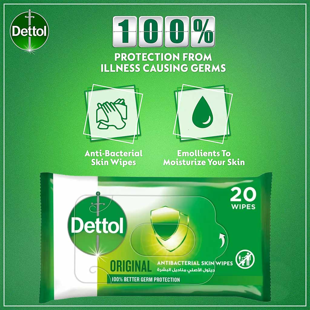 Dettol Anti-Bacterial Wipes 20's