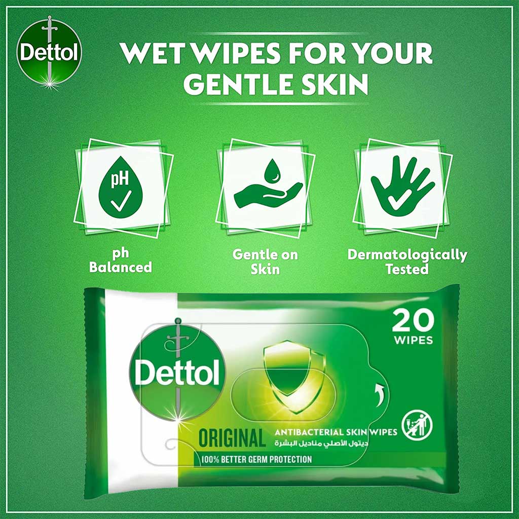 Dettol Anti-Bacterial Wipes 20's