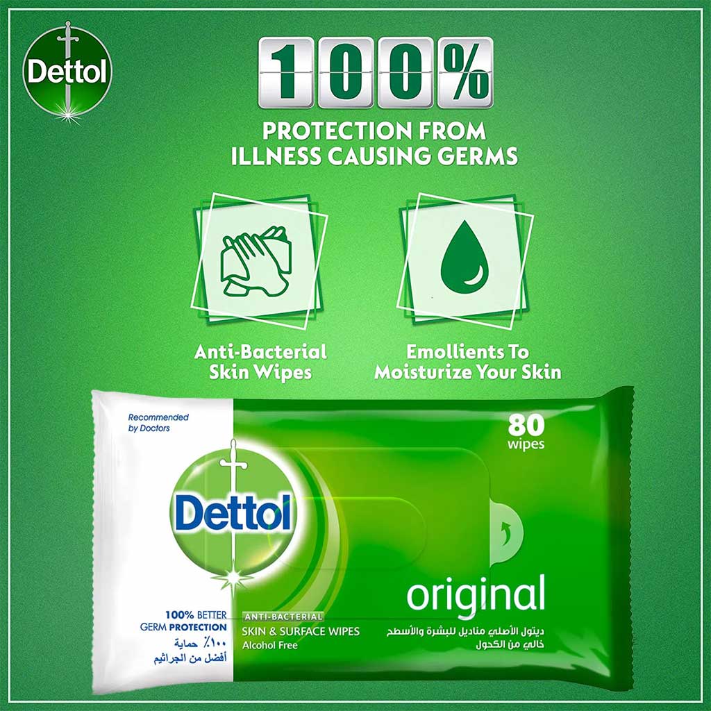 Dettol Anti-Bacterial Wipes 80's