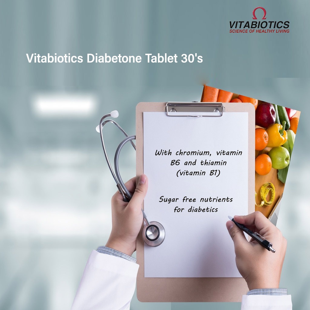 Vitabiotics Diabetone Original Nutritional Supplement Tablets For Diabetes, Pack of 30's