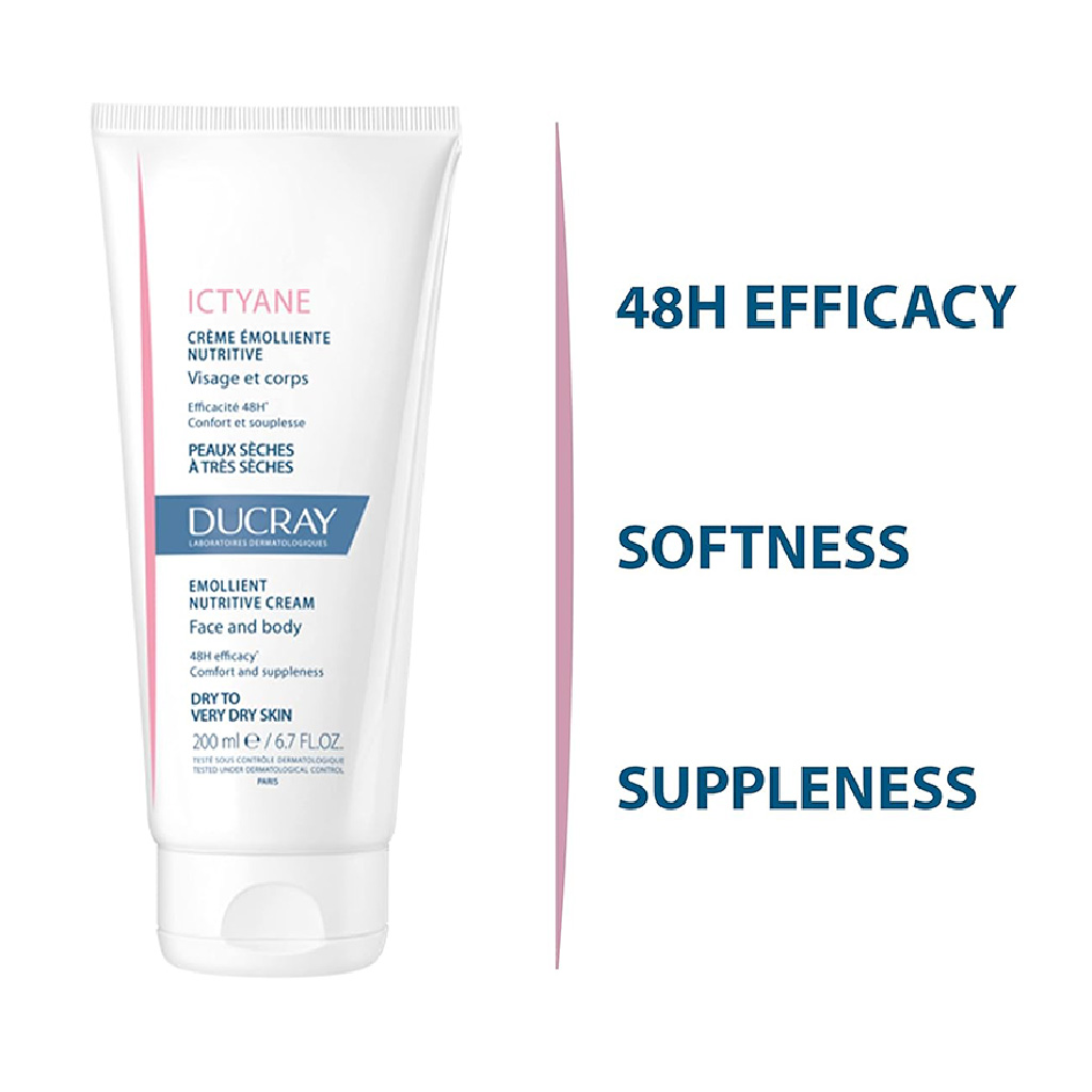 Ducray Ictyane Emollient Nutritive Cream For Face & Body 200ml
