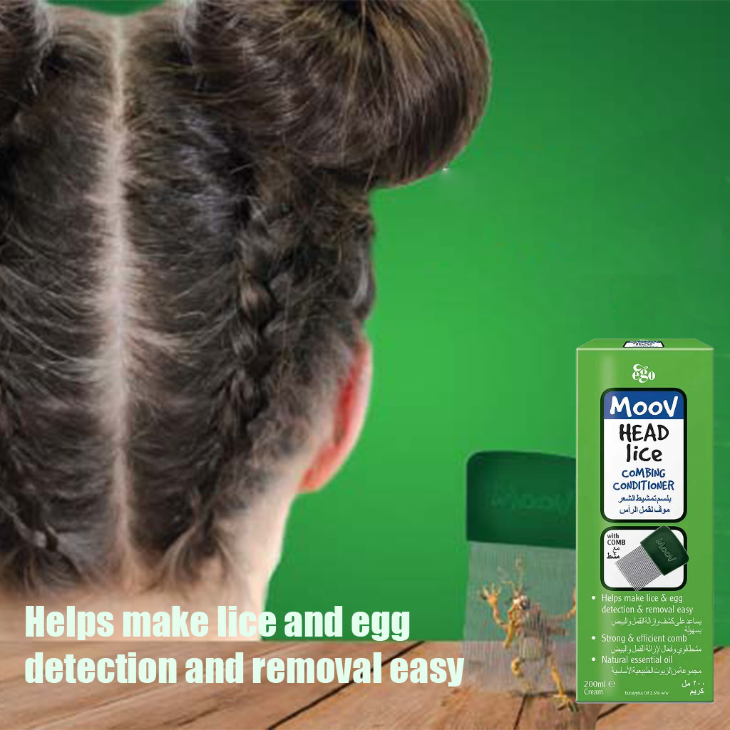Ego Moov Head Lice Combing Conditioner, Lice Treatment Formula With Comb 200ml
