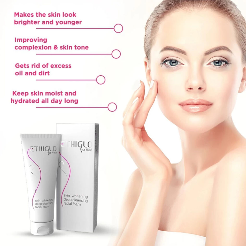 Ethiglo Skin Whitening Deep Cleansing Facial Foam 70g