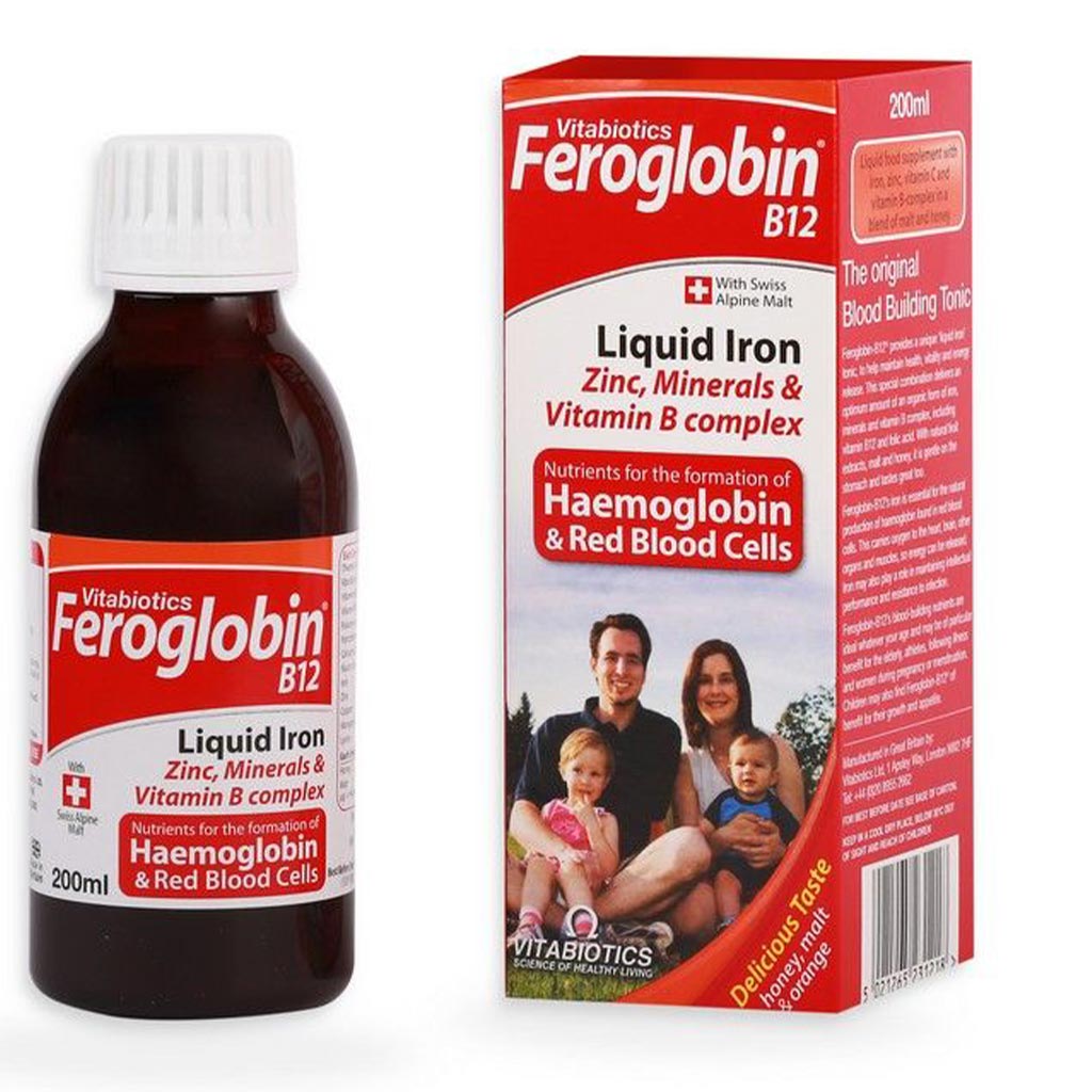 Vitabiotics Feroglobin B12 Liquid Iron, Blood Building Tonic With Mineral & Vitamin B Complex 200ml