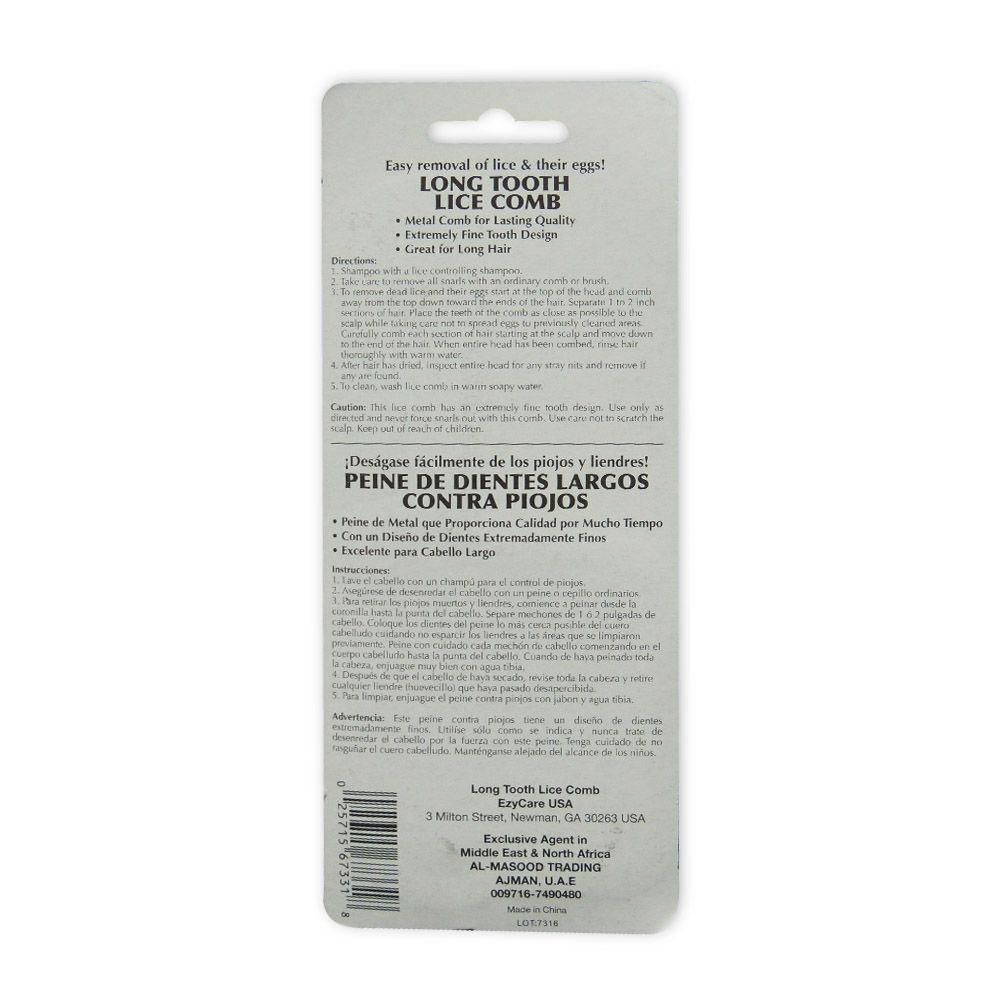 Ezy Care Long Tooth Lice Comb 67331