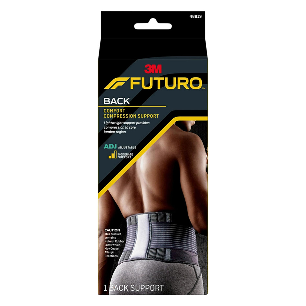 Futuro Adjustable Deluxe Comfort Compression Back Support - Dark Grey